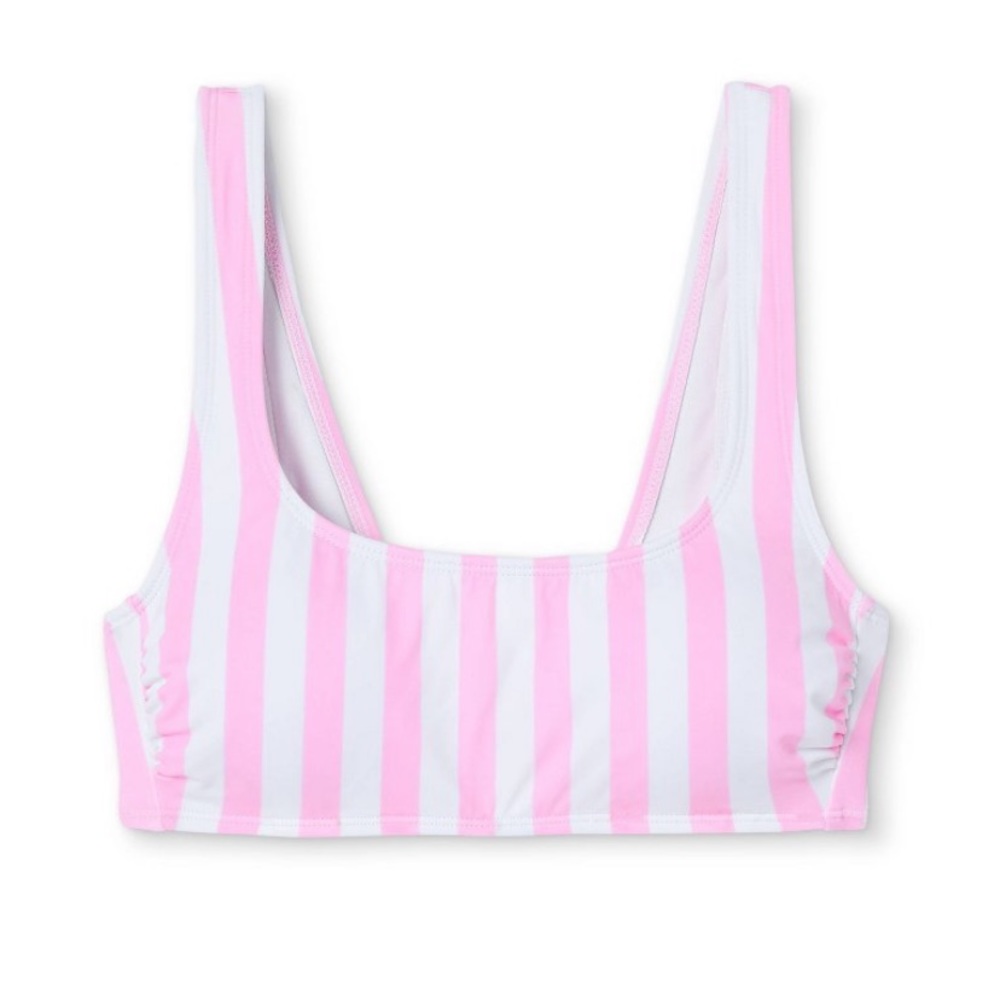 NWT Stoney Clover Lane x Target Women's Striped Pink & White Bralette Bikini Top